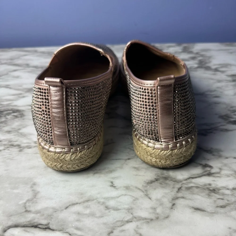 Kaari Blue Pink Rhinestone and Woven Slip On Shoes - Picture 4 of 12